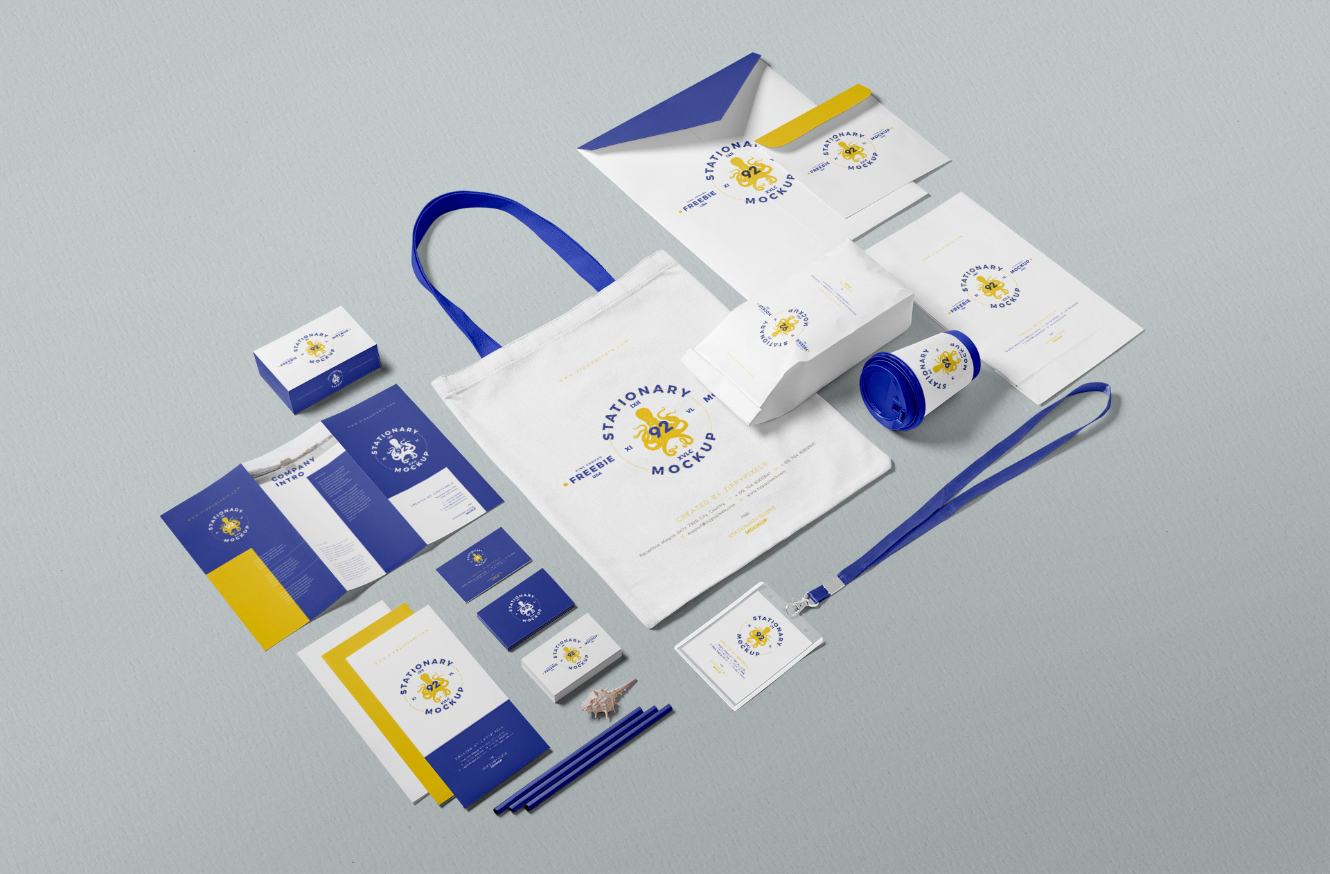 Professional Office Stationery Mockup – Full Set Display