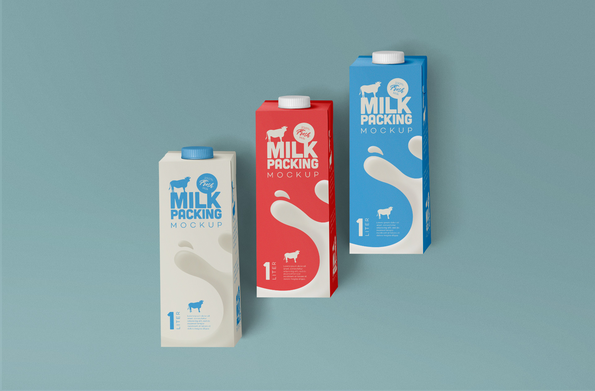 Modern Milk Carton Mockup Set for Dairy Branding