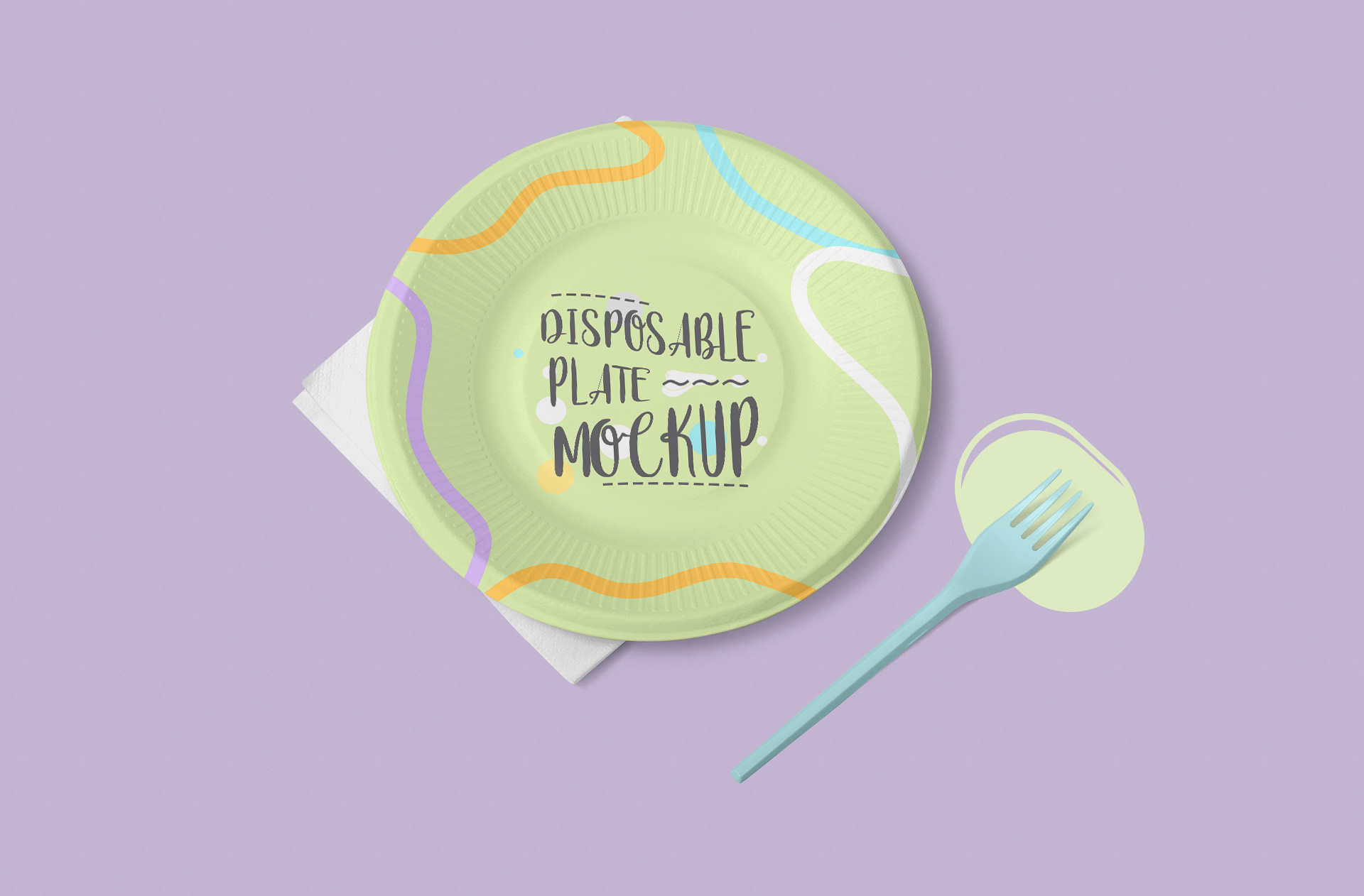 Colorful Disposable Paper Plate Mockup for Branding