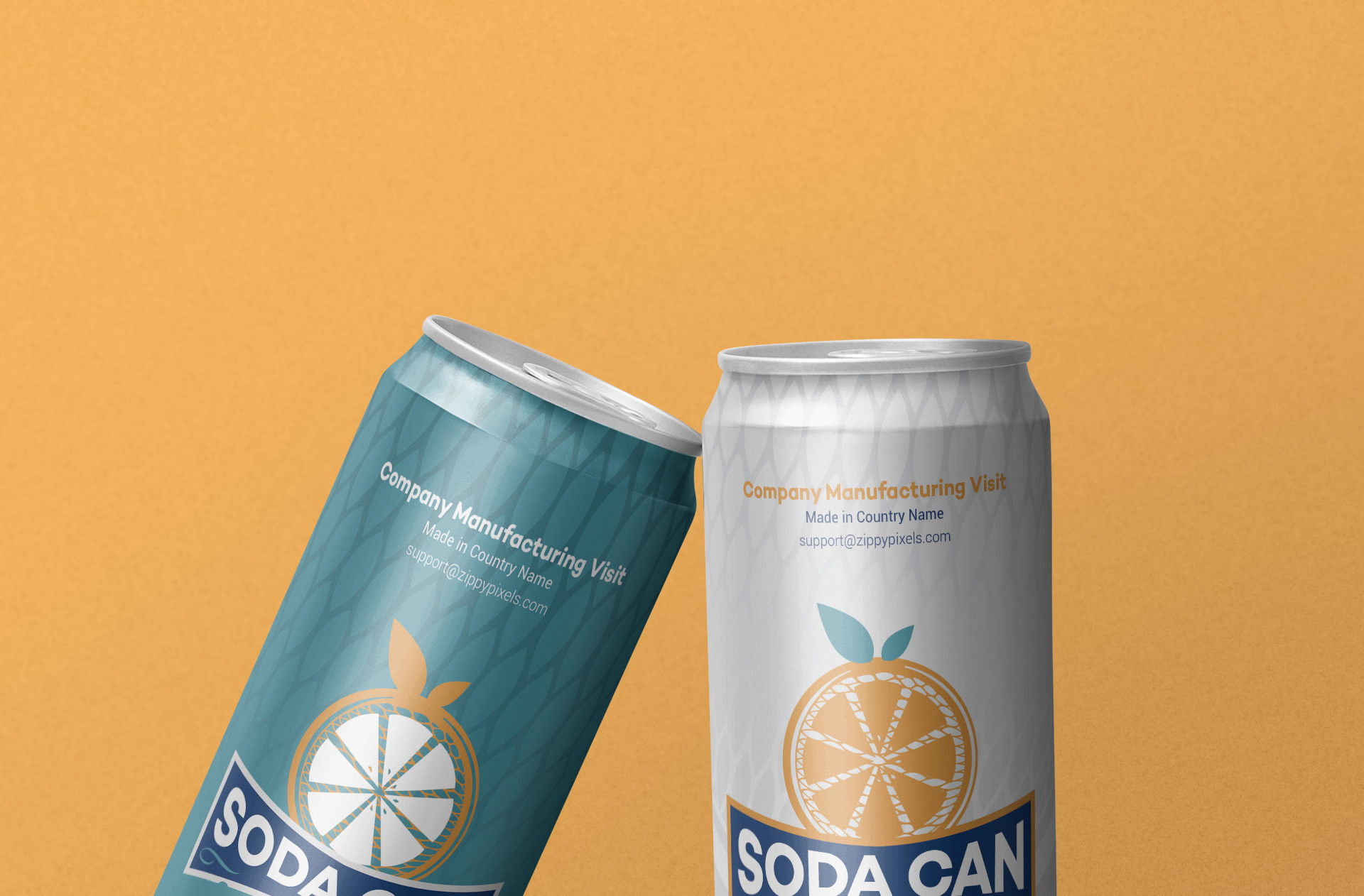 3D soda can mockup