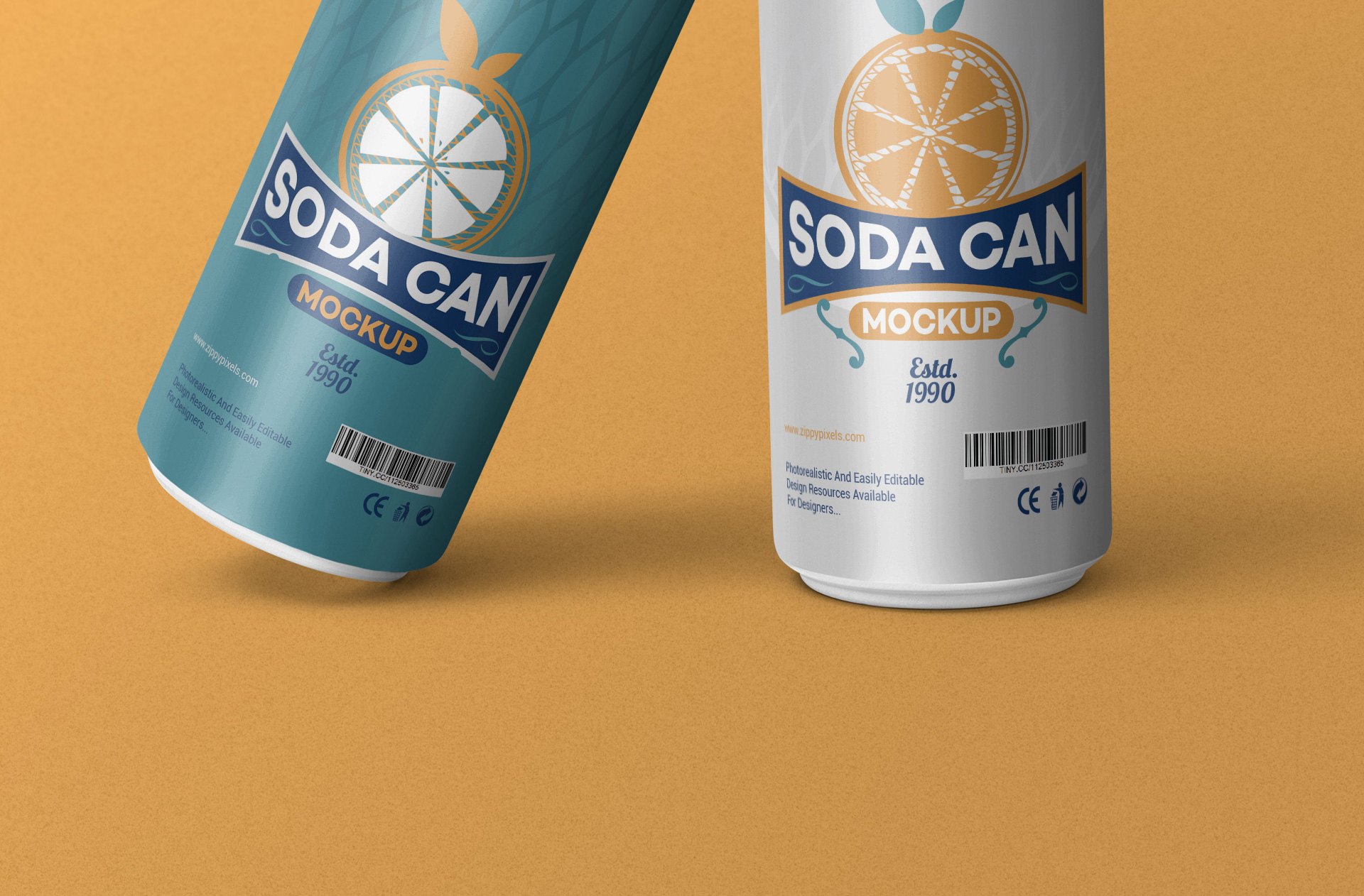 3D soda can mockup