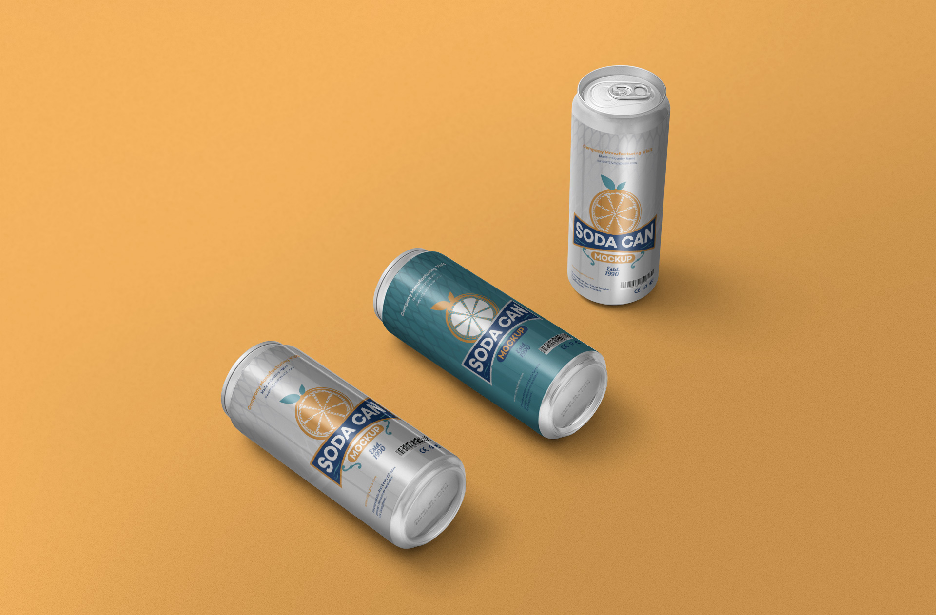 Stylish Aluminum Can Mockup with Top View Layout