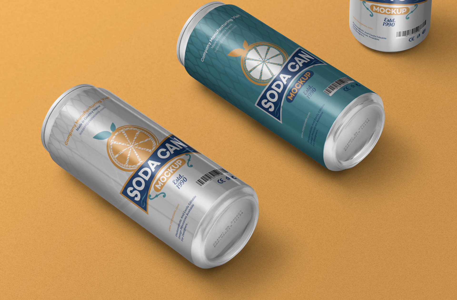 beverage can branding mockup