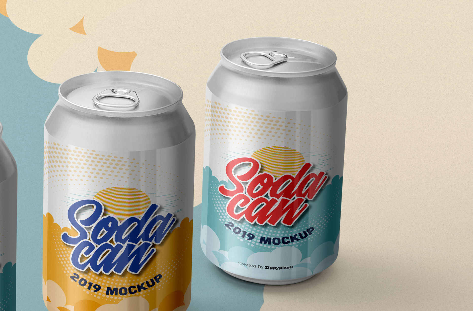 3D soda can mockup