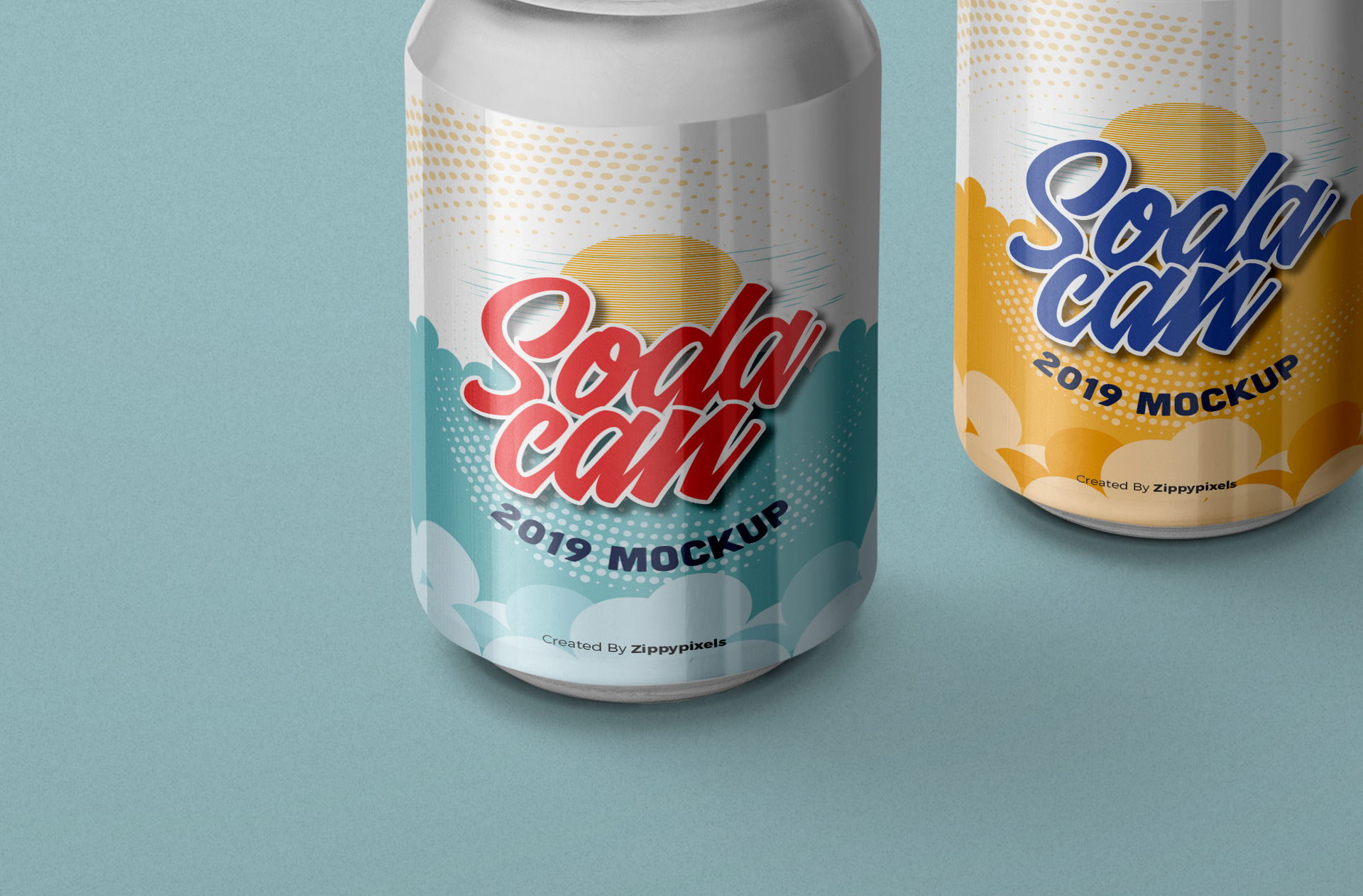 3D soda can mockup