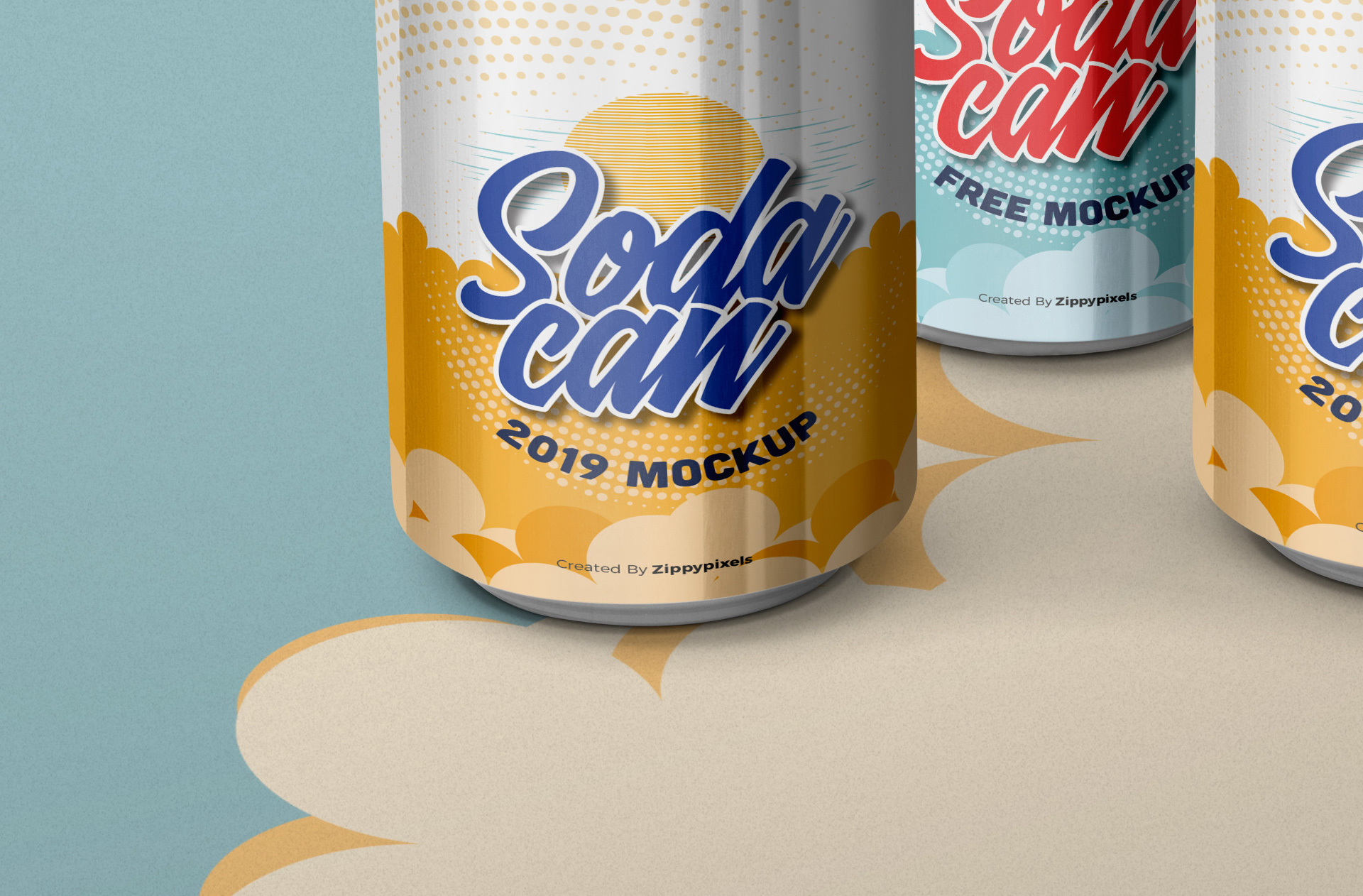 3D beverage can mockup