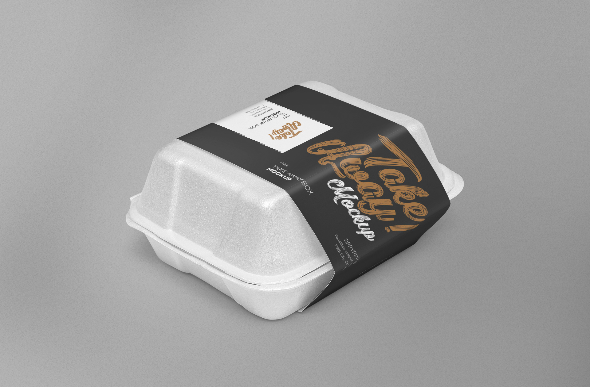 Side-Angle Takeaway Food Container Mockup