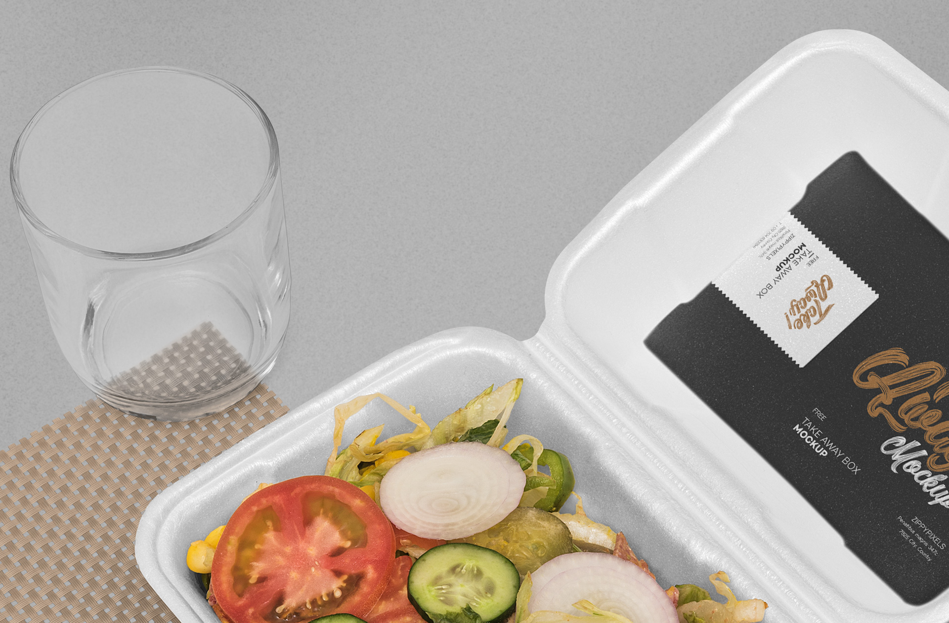 catering meal box mockup