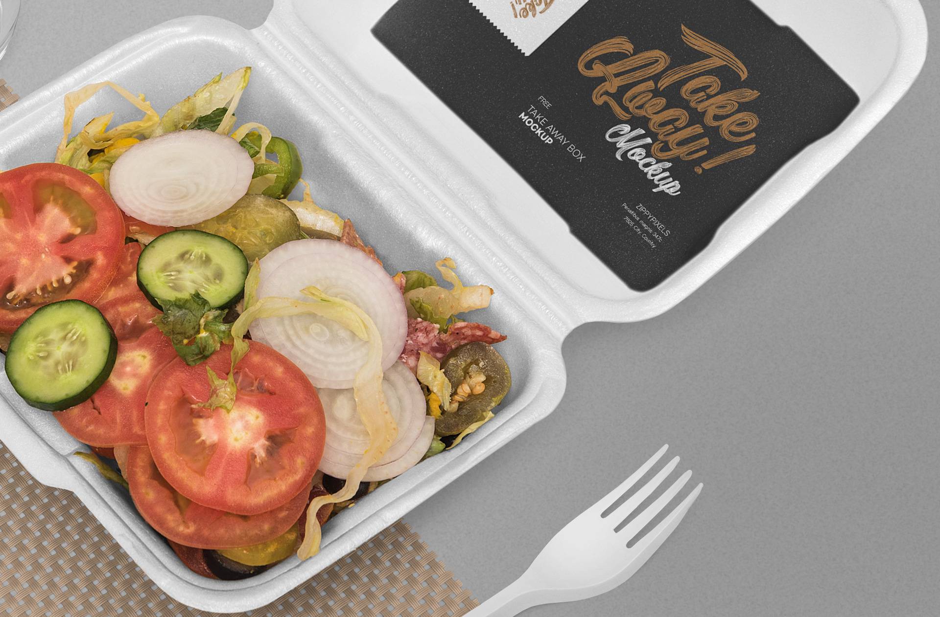 catering meal box mockup