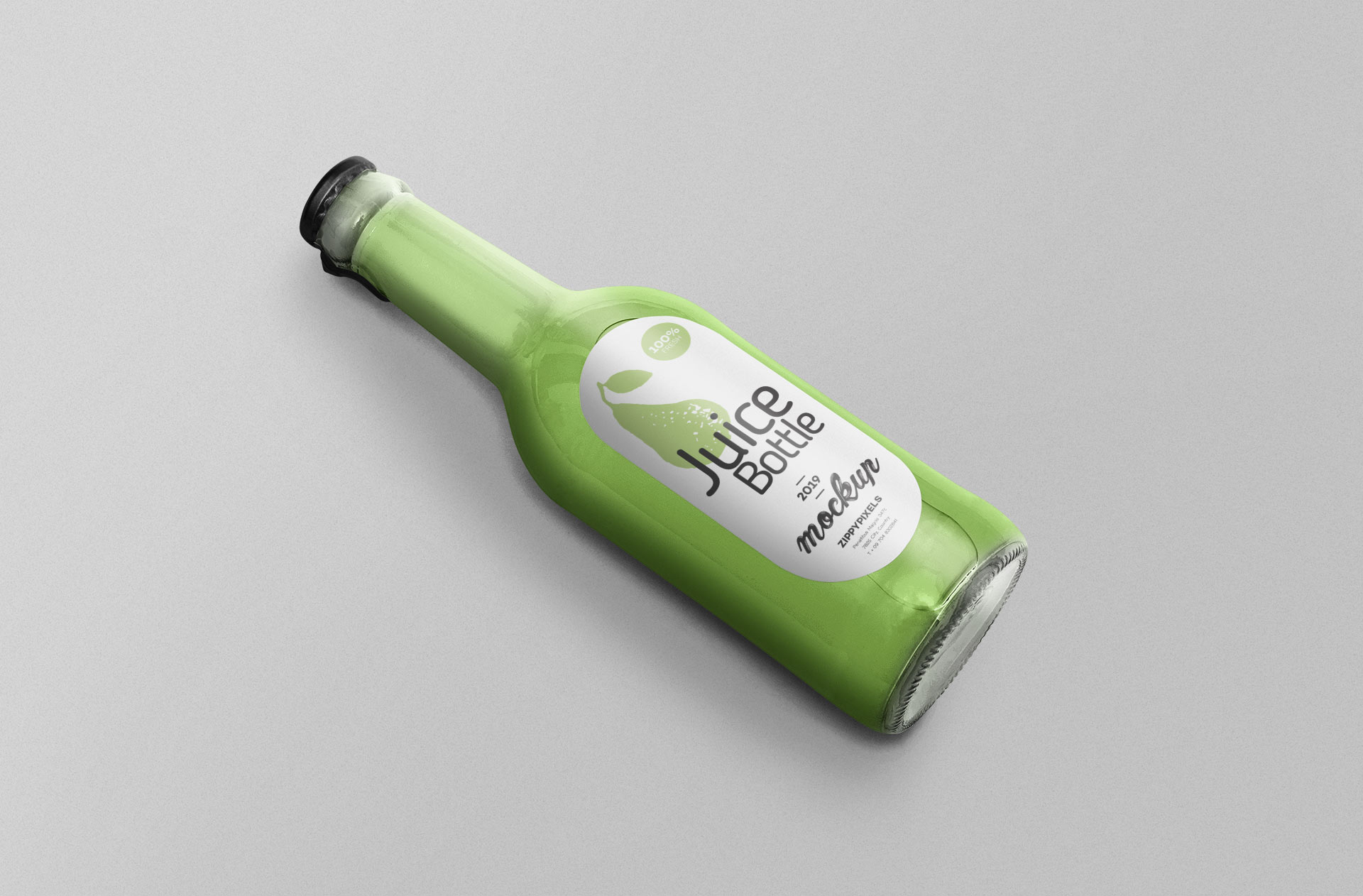 Single Juice Bottle Mockup – Organic Beverage Branding