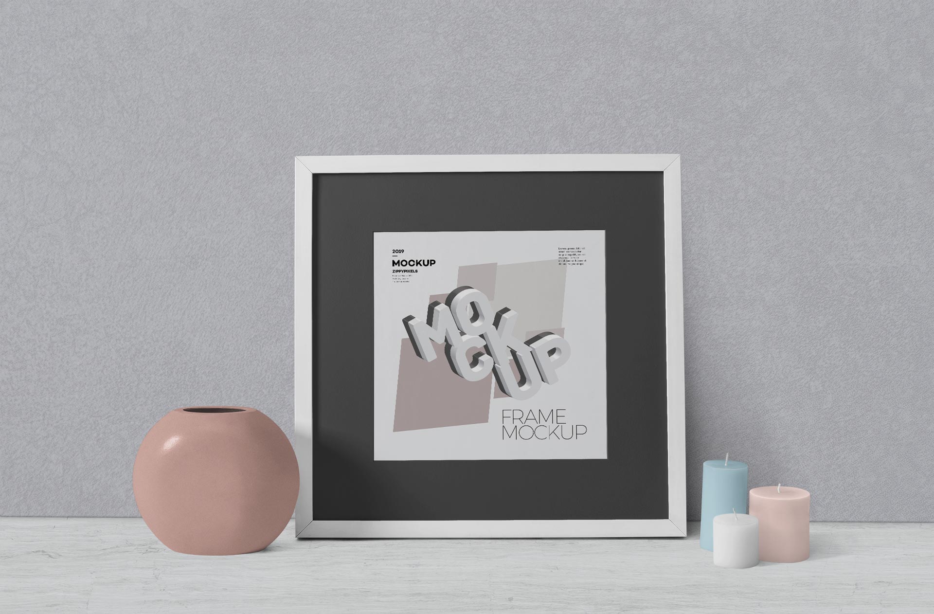Realistic Square Frame Mockup for Artwork