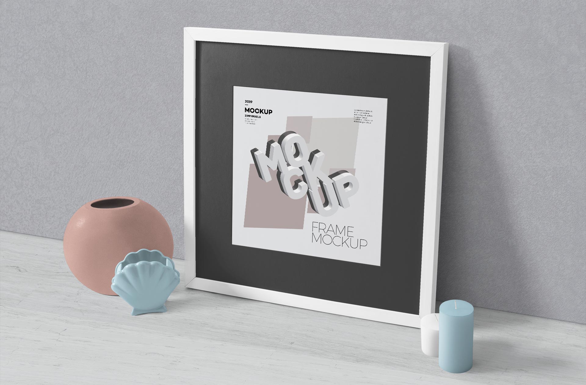 Modern Square Frame Mockup for Interior Design