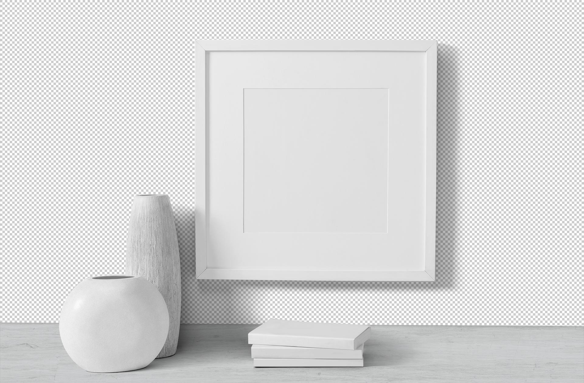 3D square frame mockup