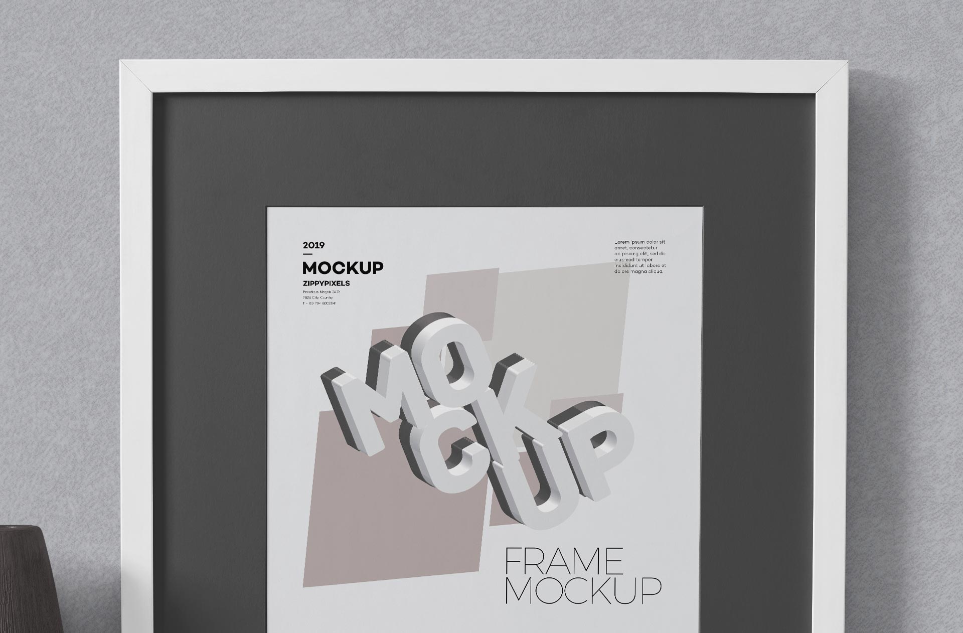 3D square frame mockup
