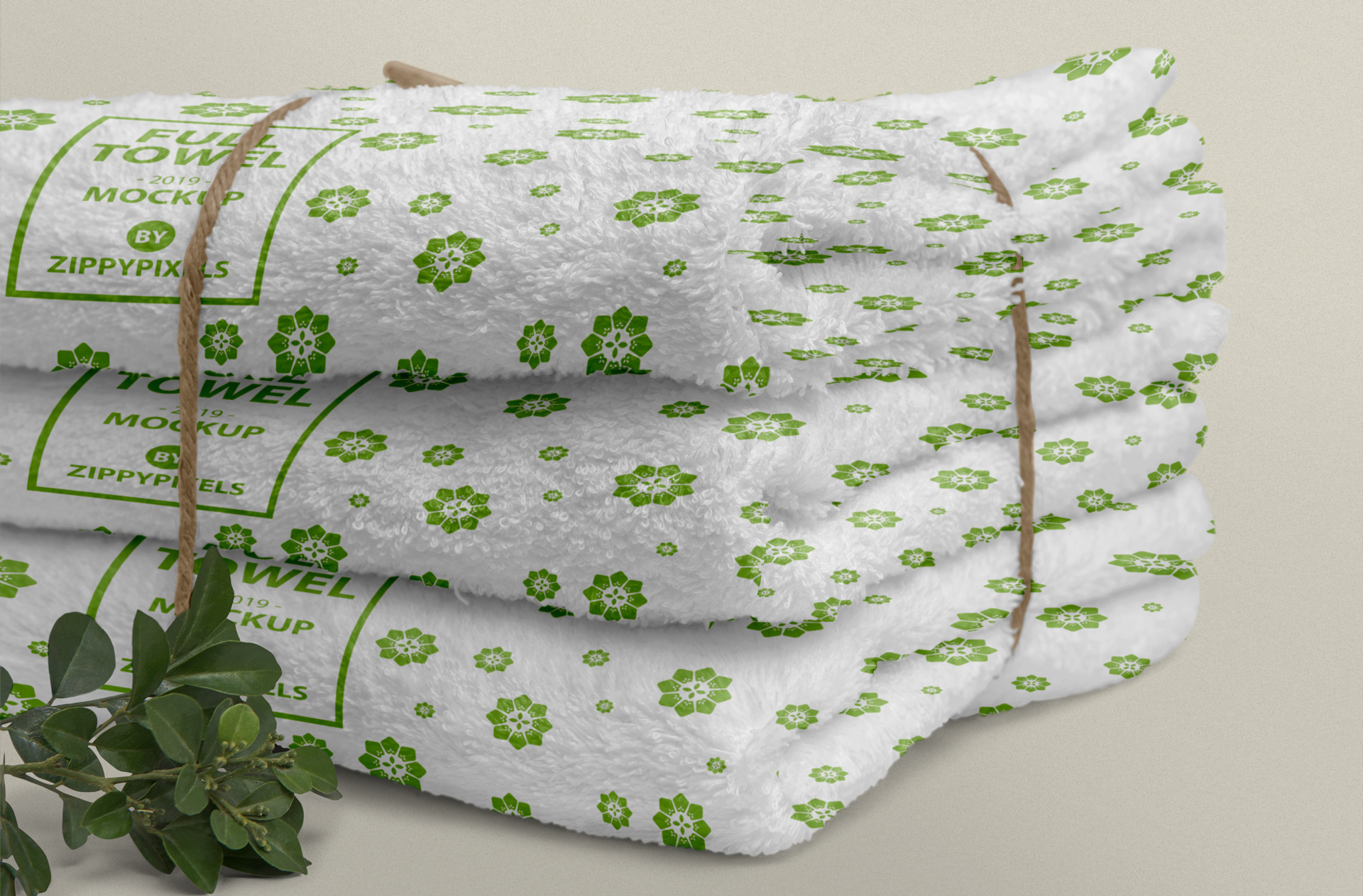 Fluffy Cotton Towel Mockup with Soft Texture