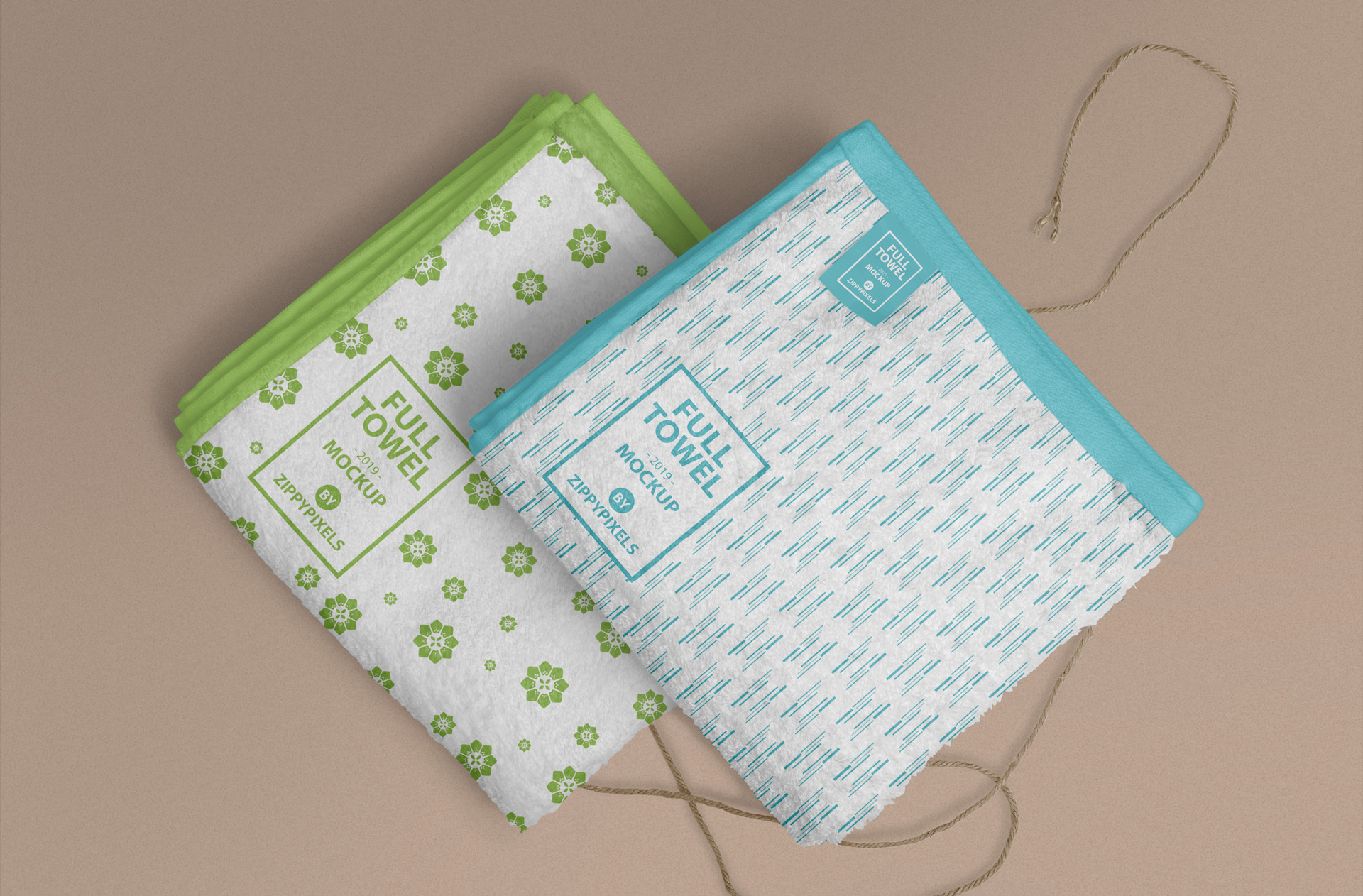 Elegant Towel Mockup with Folded & Stitched Label