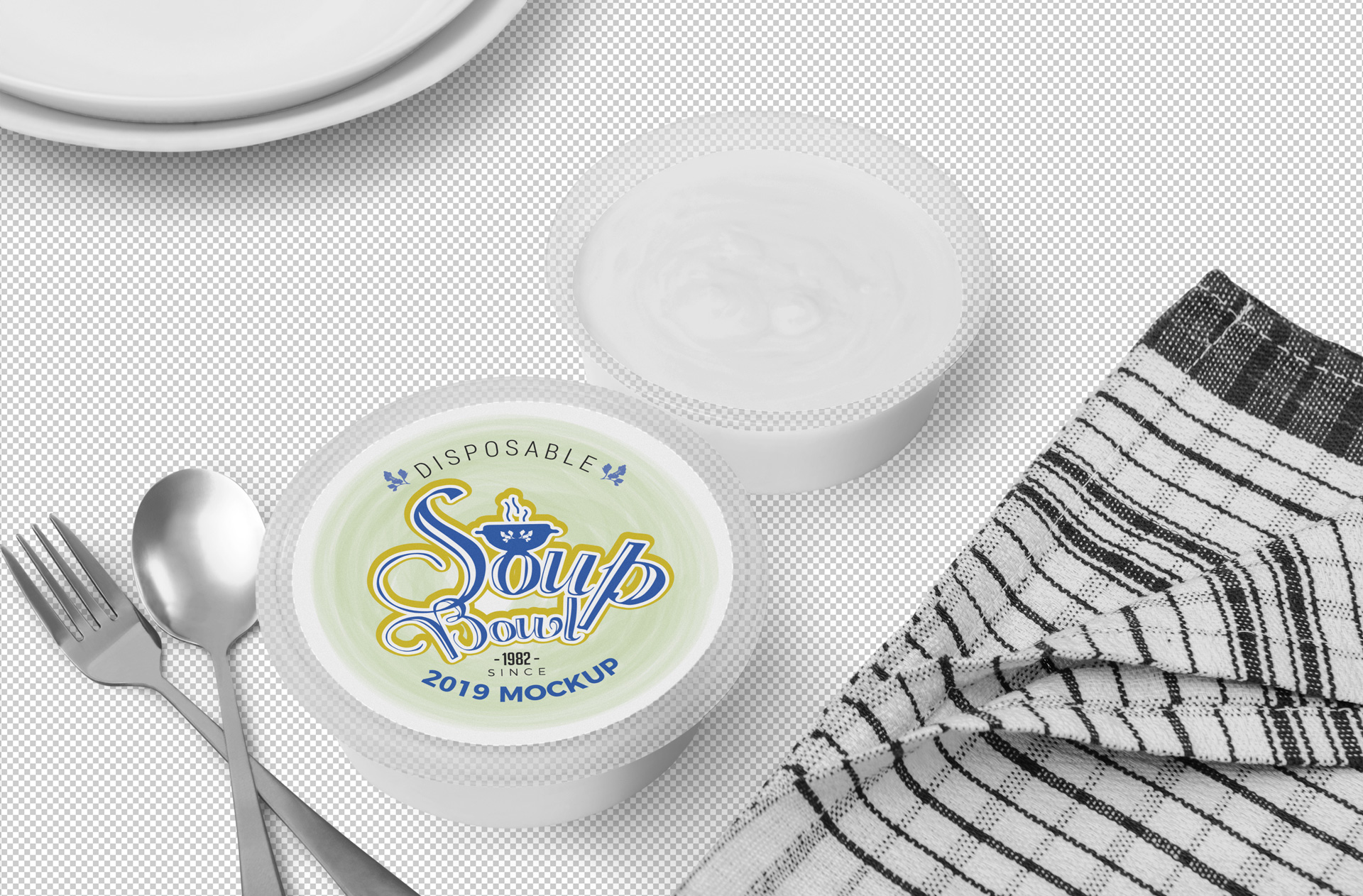 clear lid container mockup