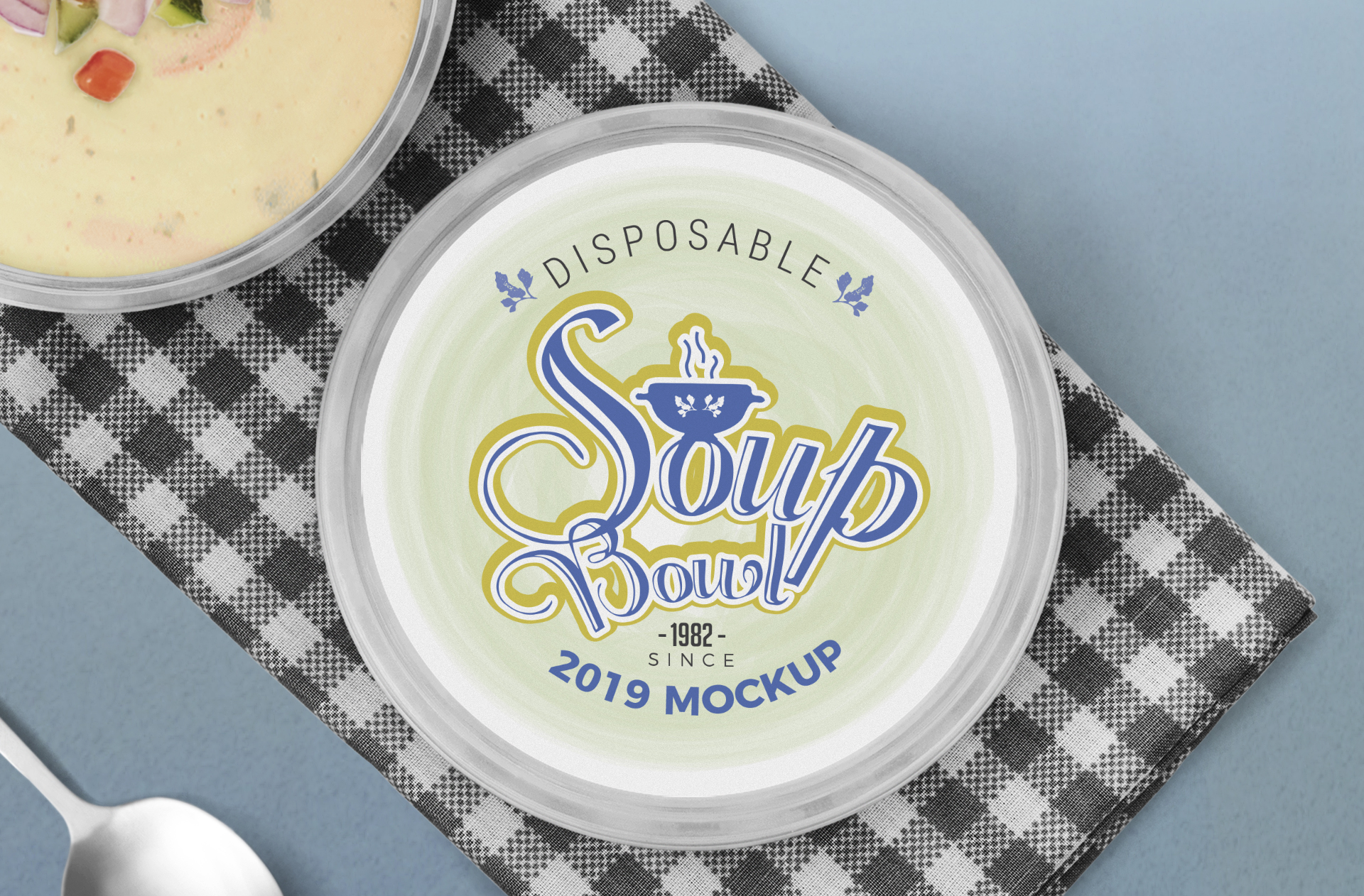 clear plastic bowl mockup
