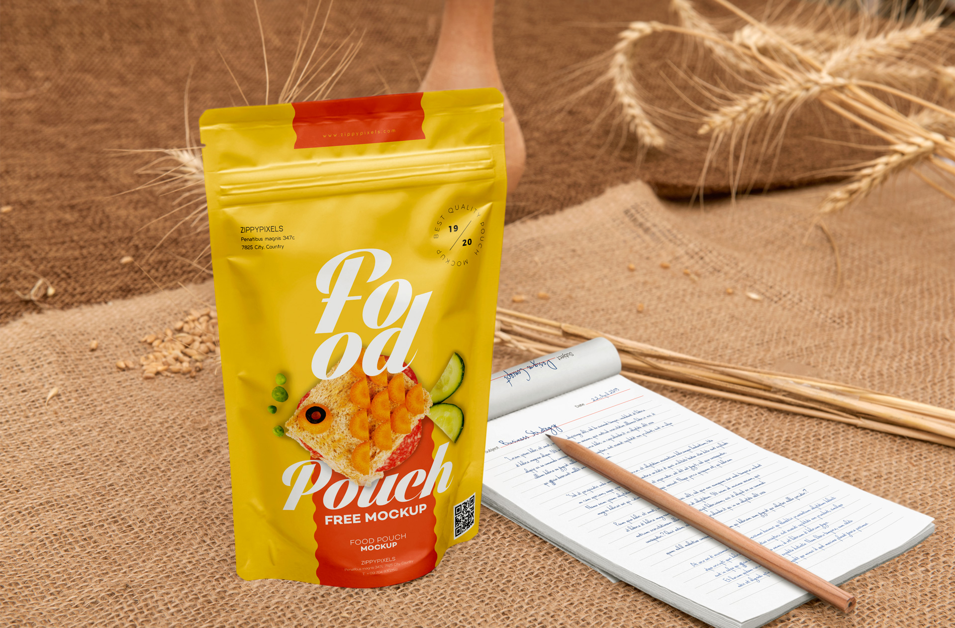 Stand-Up Pouch Mockup for Food & Snack Packaging