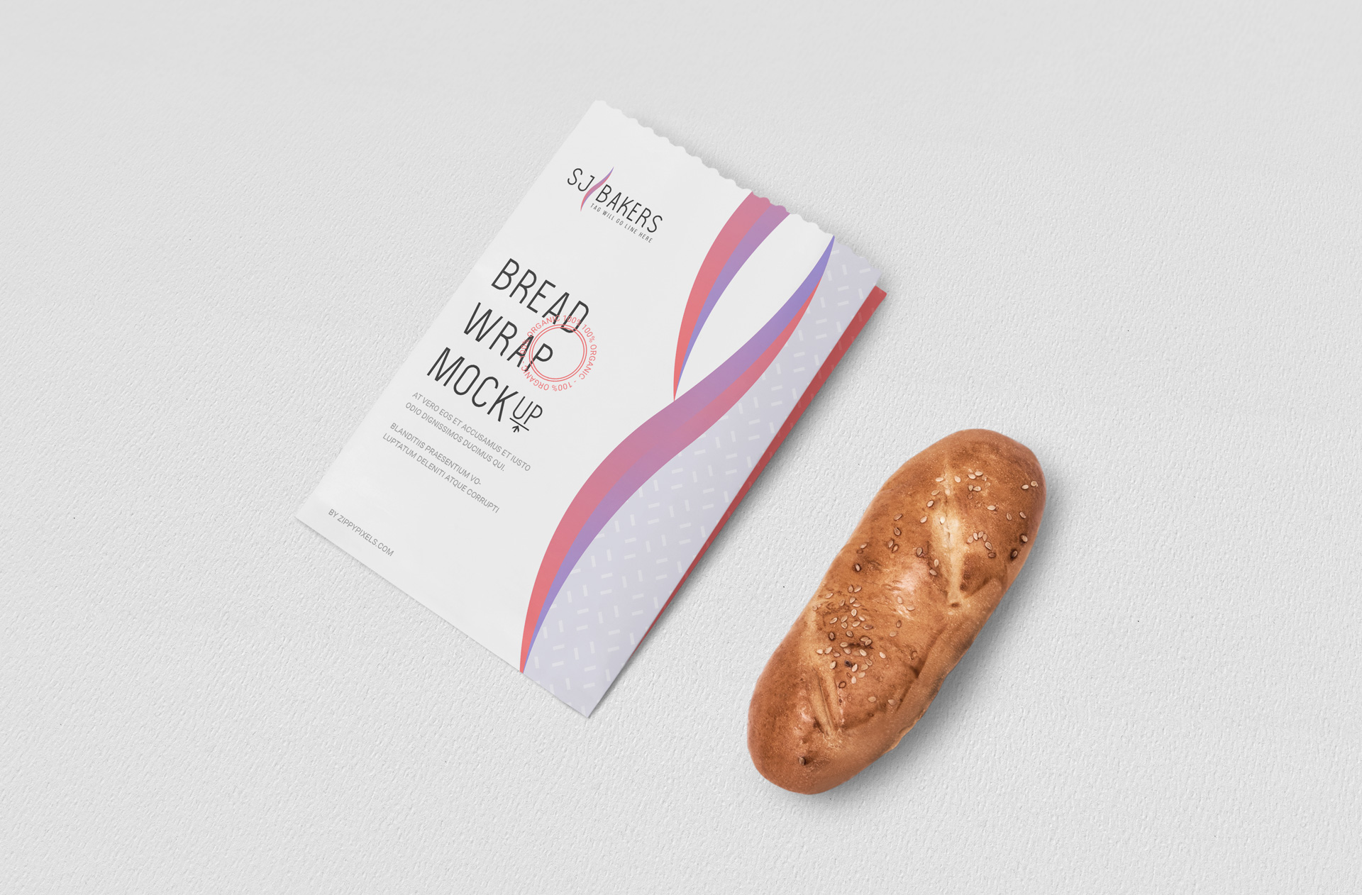 Flat Bread Wrap Packaging Mockup for Food Branding