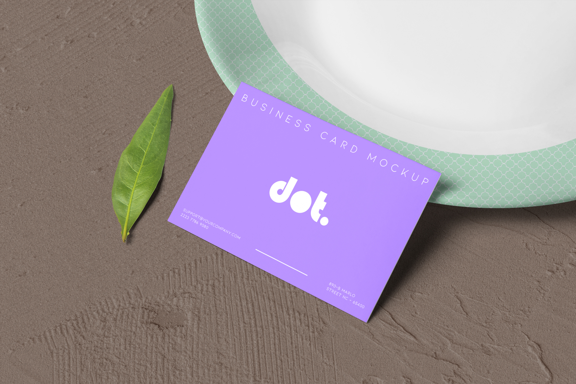 Floating Business Card Mockup with Stylish Look