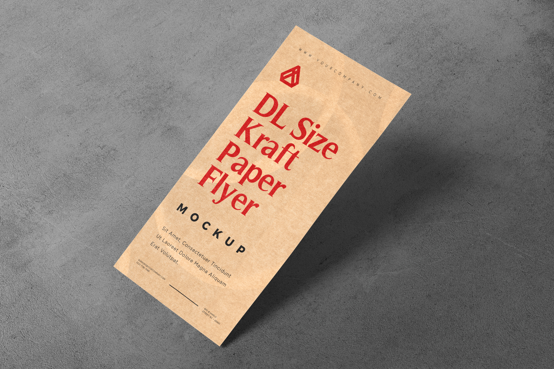 Standing Kraft Paper Flyer Mockup for Organic Branding