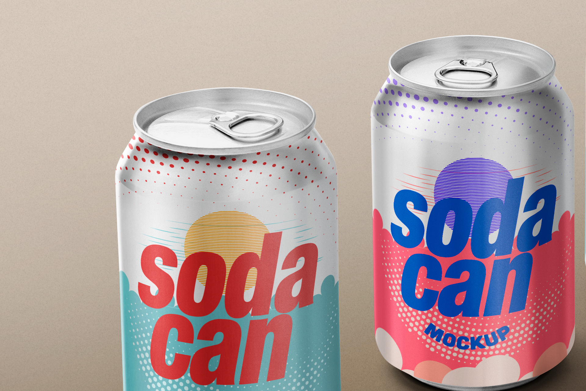 3D soda can mockup