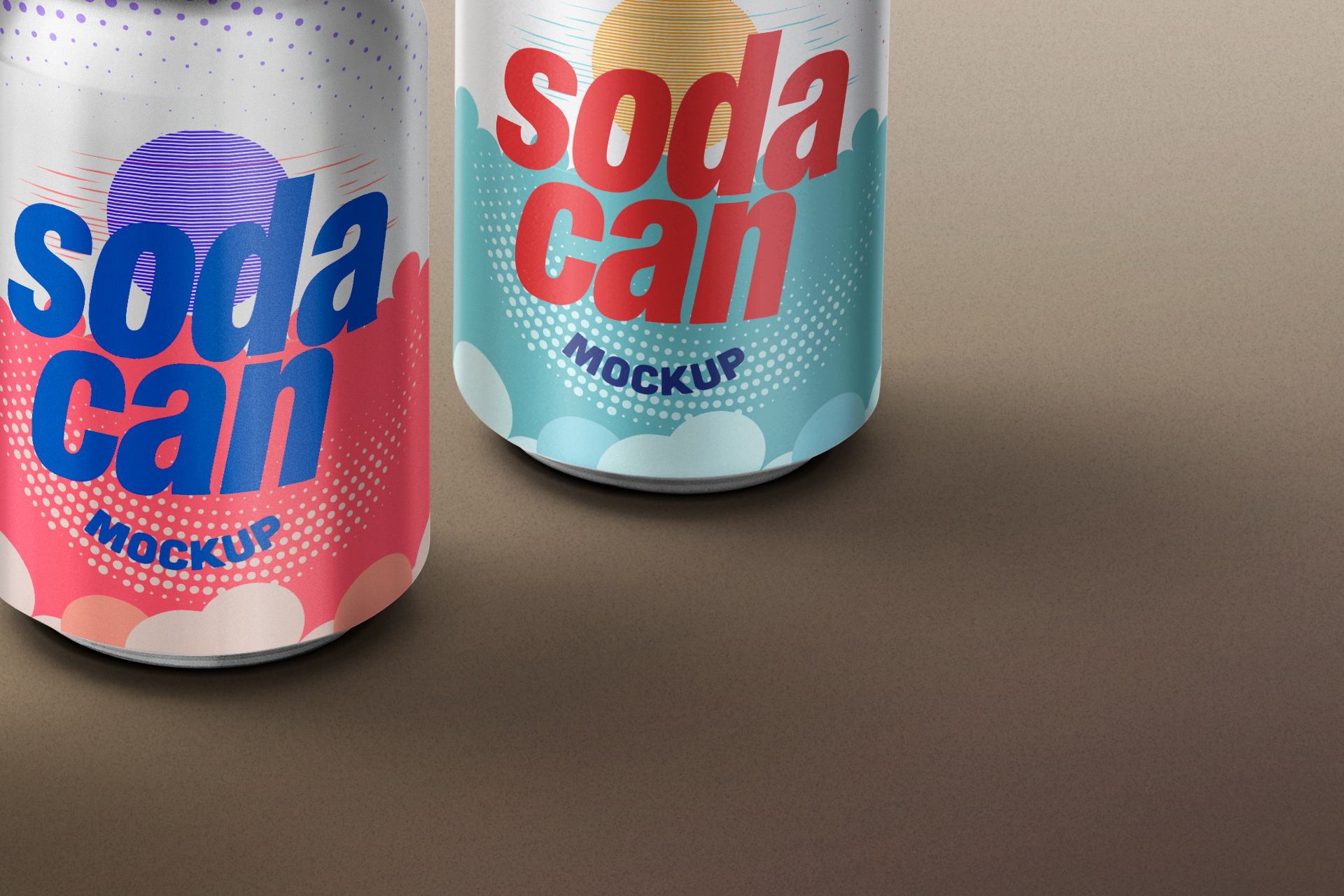 3D soda can mockup