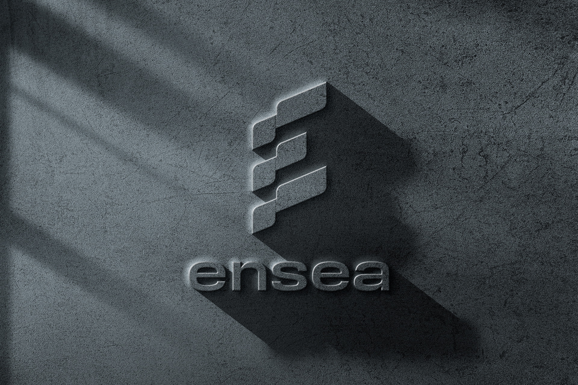 3D Concrete Wall Logo Mockup Design