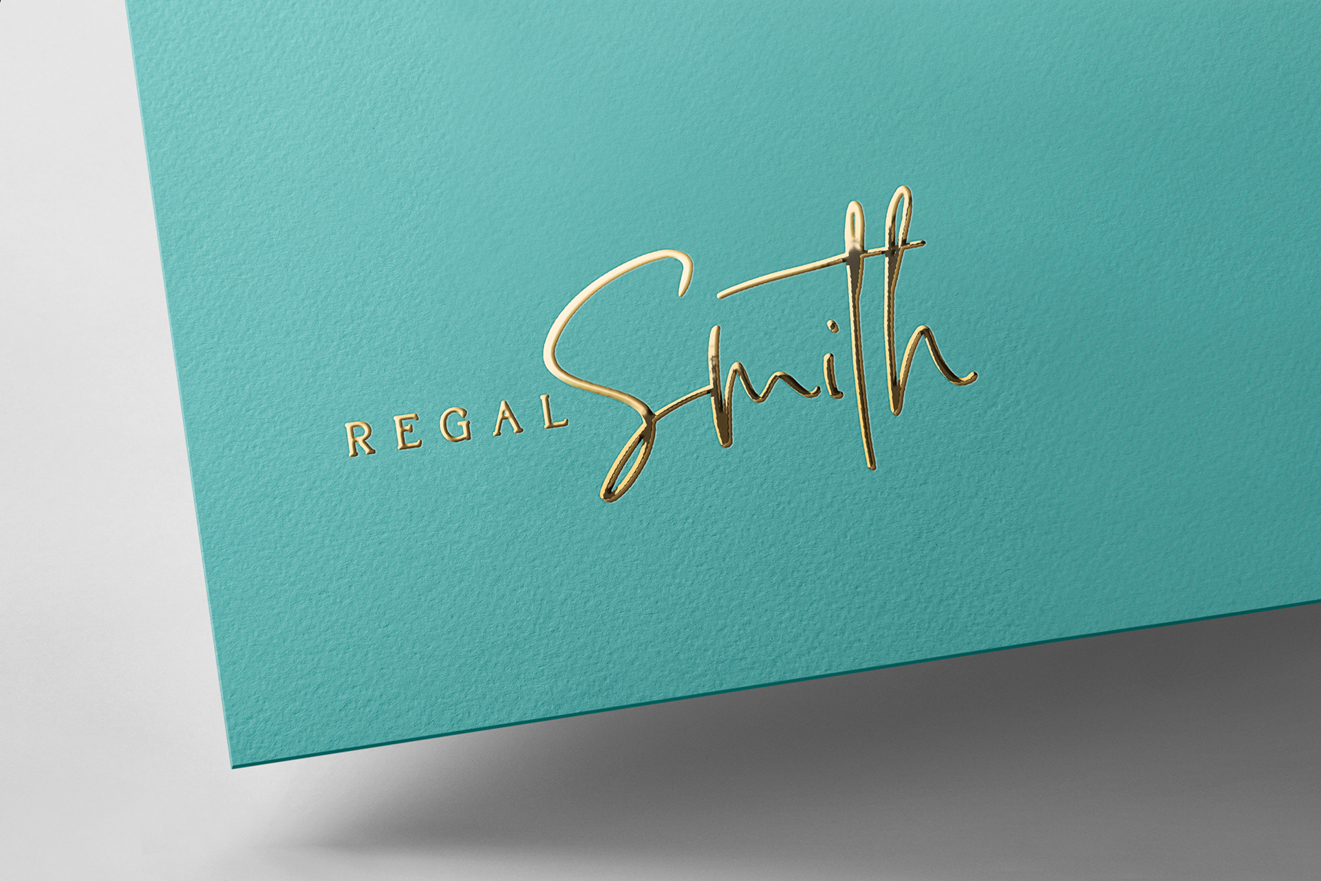 Gold Foil Logo Mockup on Textured Card