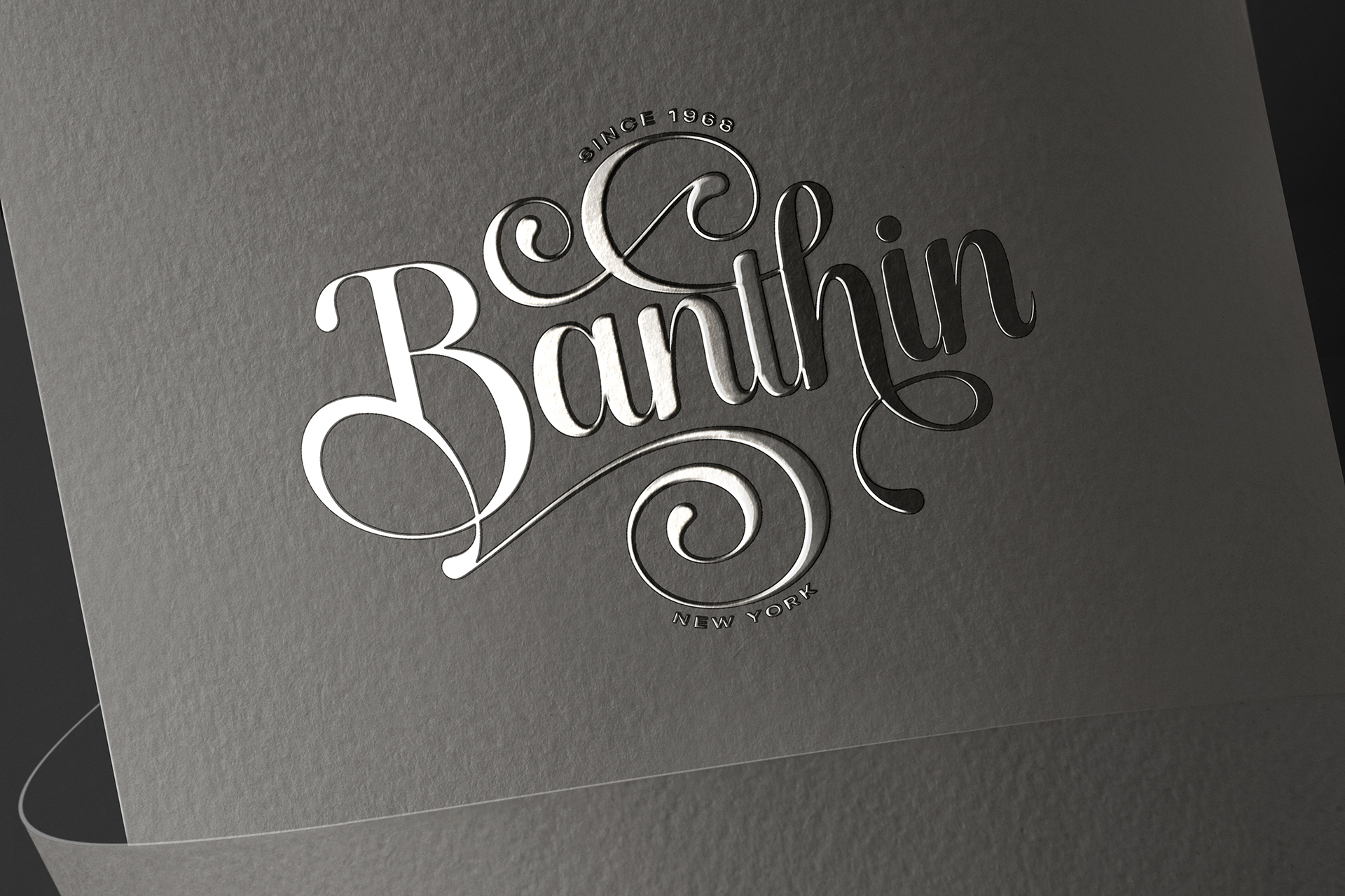 Silver Foil Logo Mockup on Textured Paper