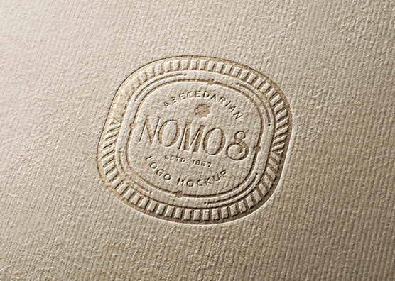 Vintage Debossed Logo Mockup on Kraft Paper