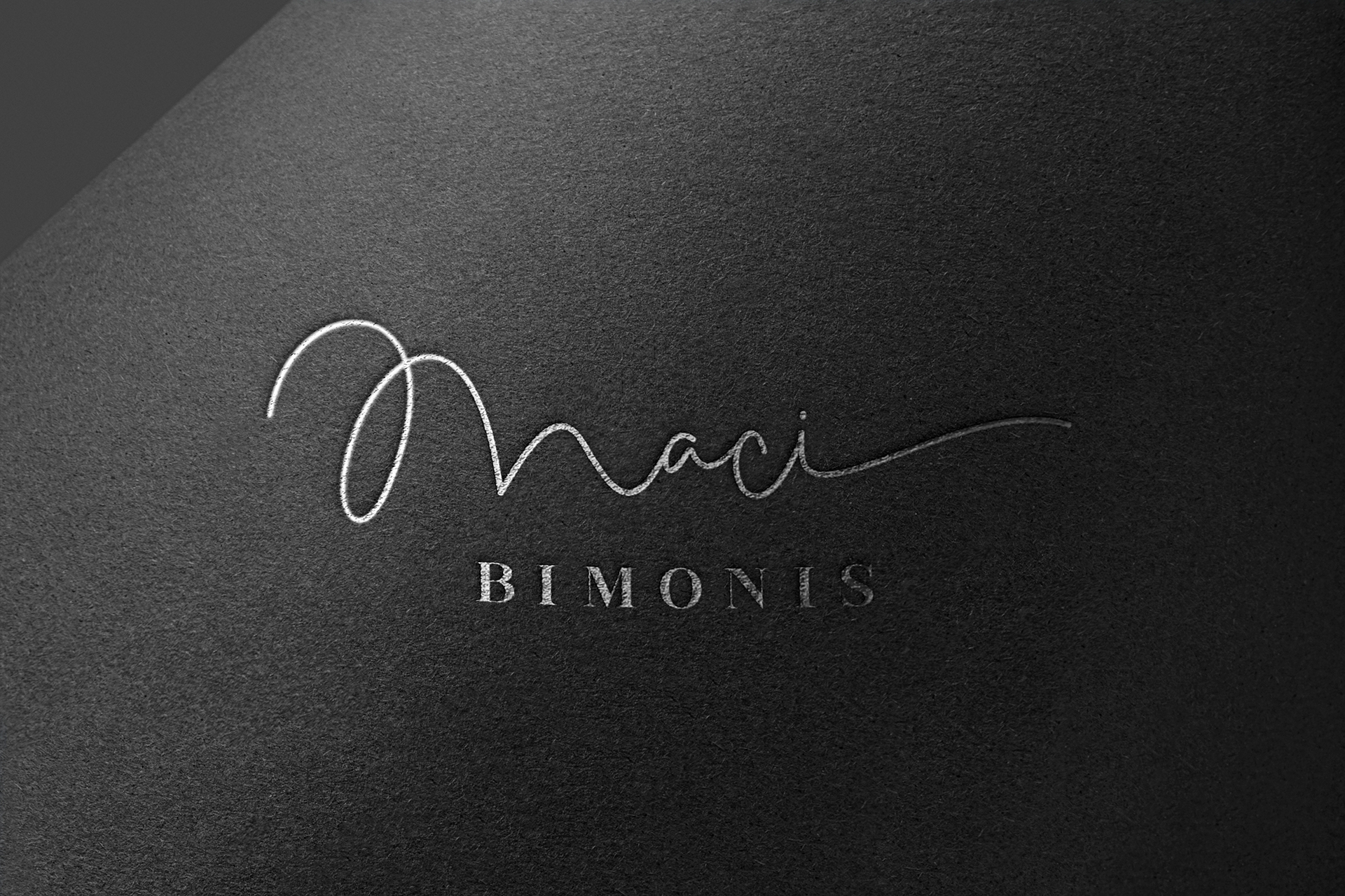 Minimalist Silver Foil Logo Mockup on Black