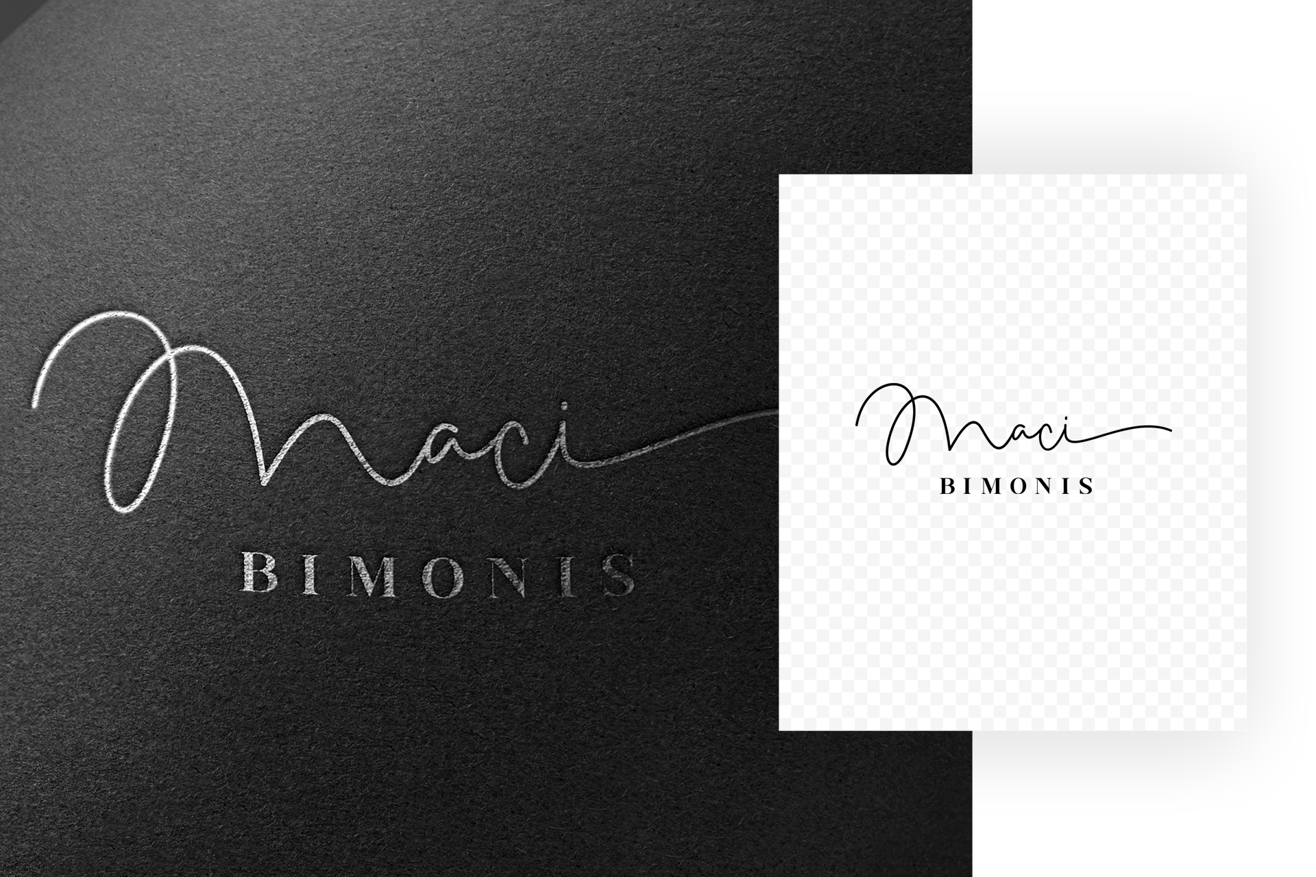 black background logo mockup