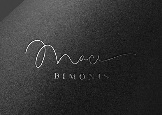 Minimalist Silver Foil Logo Mockup on Black