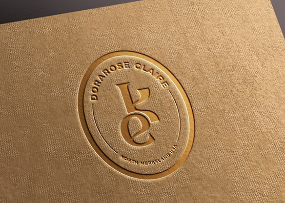 Gold Embossed Logo Mockup on Kraft Paper
