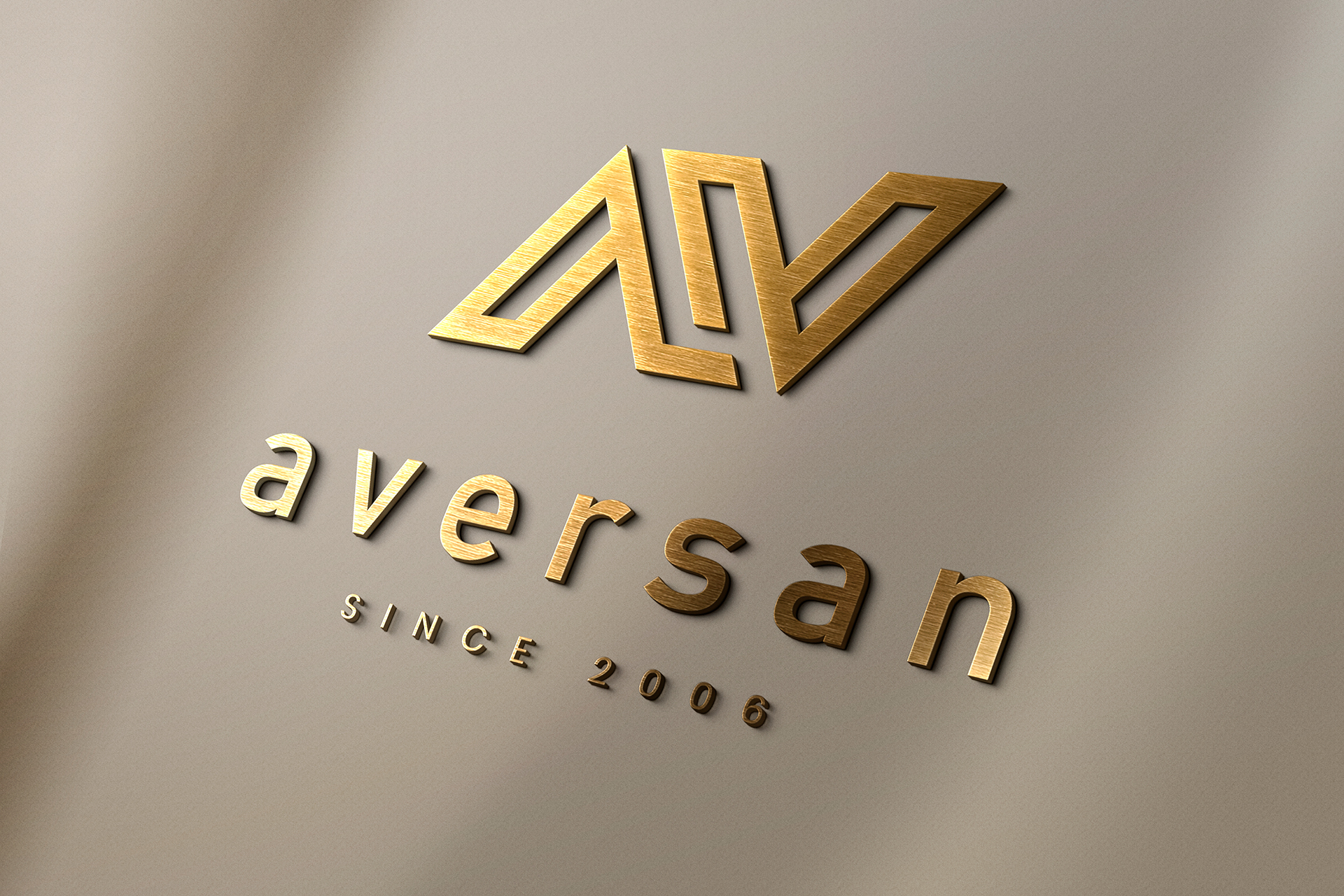 3D Gold Logo Mockup on Matte Surface