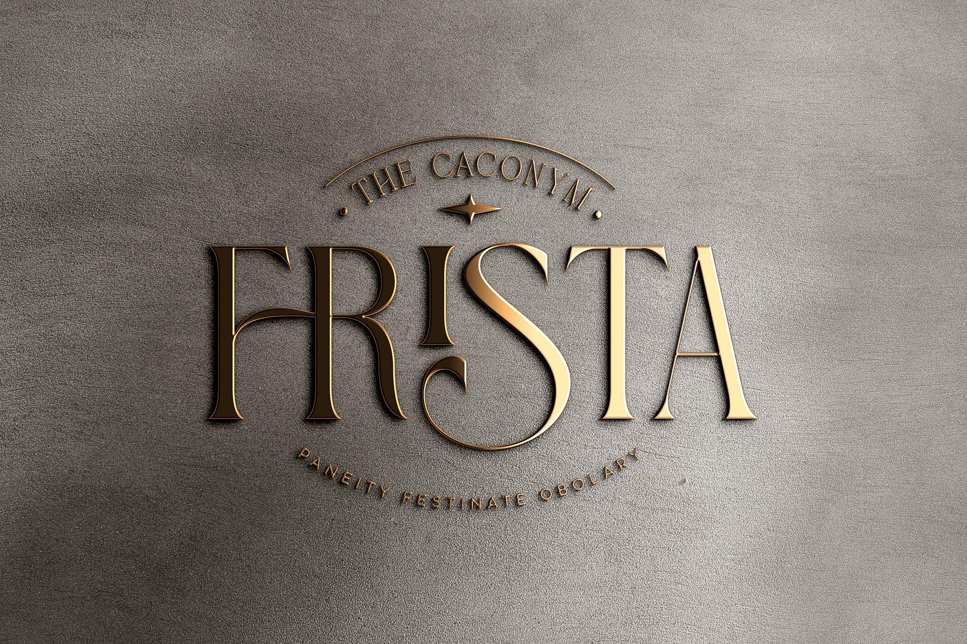 Elegant Gold Logo Mockup on Stone Background