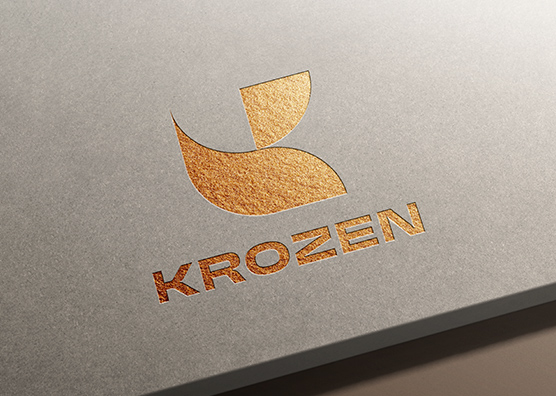 Gold Foil Cutout Logo Mockup on Grey Board