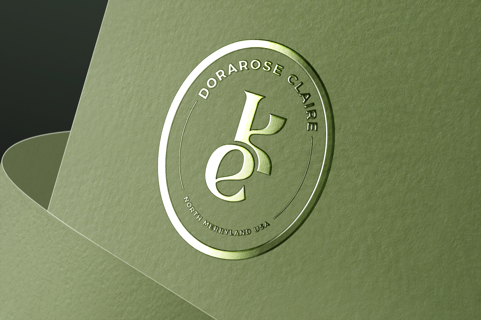 Green Foil Logo Mockup on Textured Paper