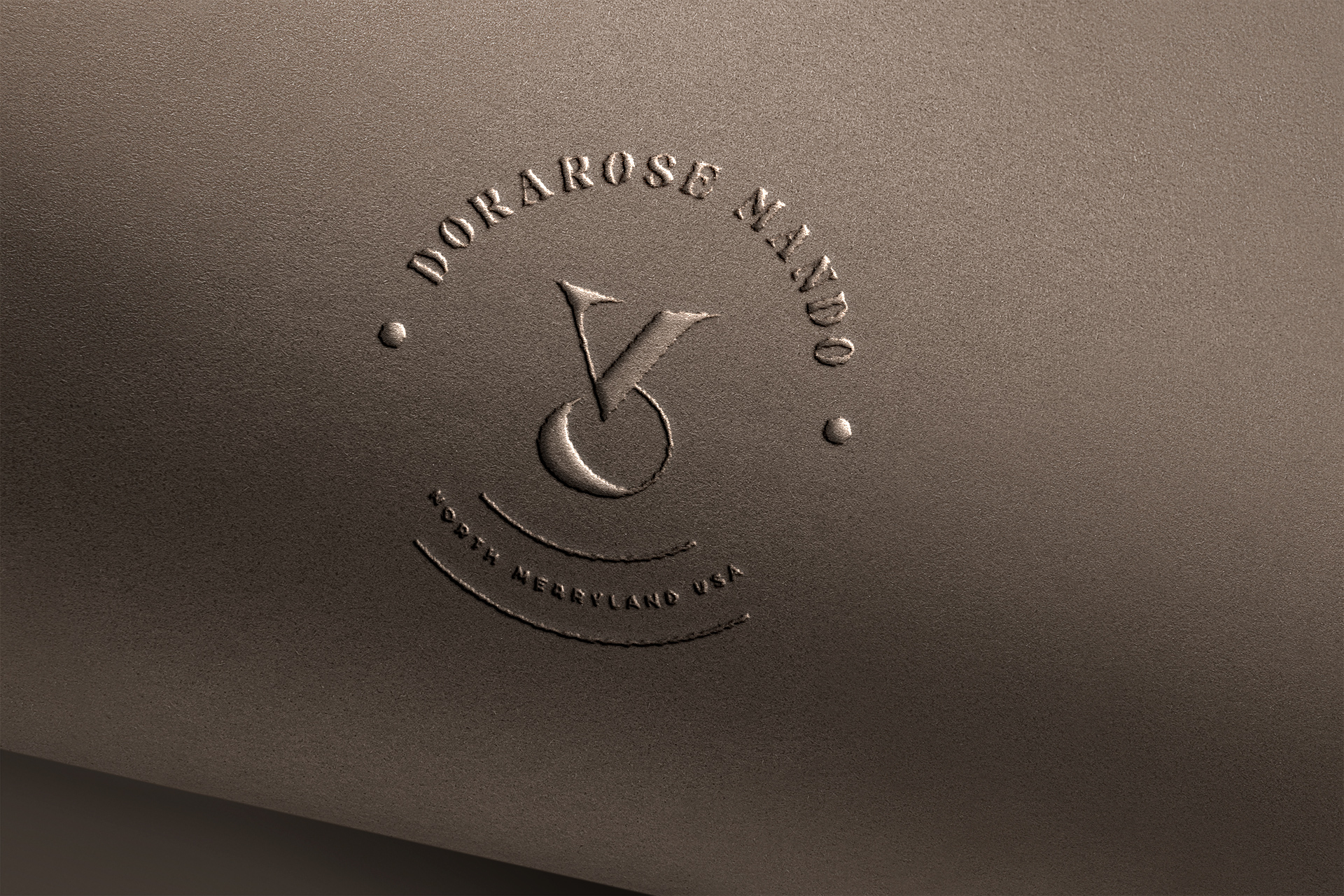 Embossed Logo Mockup on Smooth Brown Surface