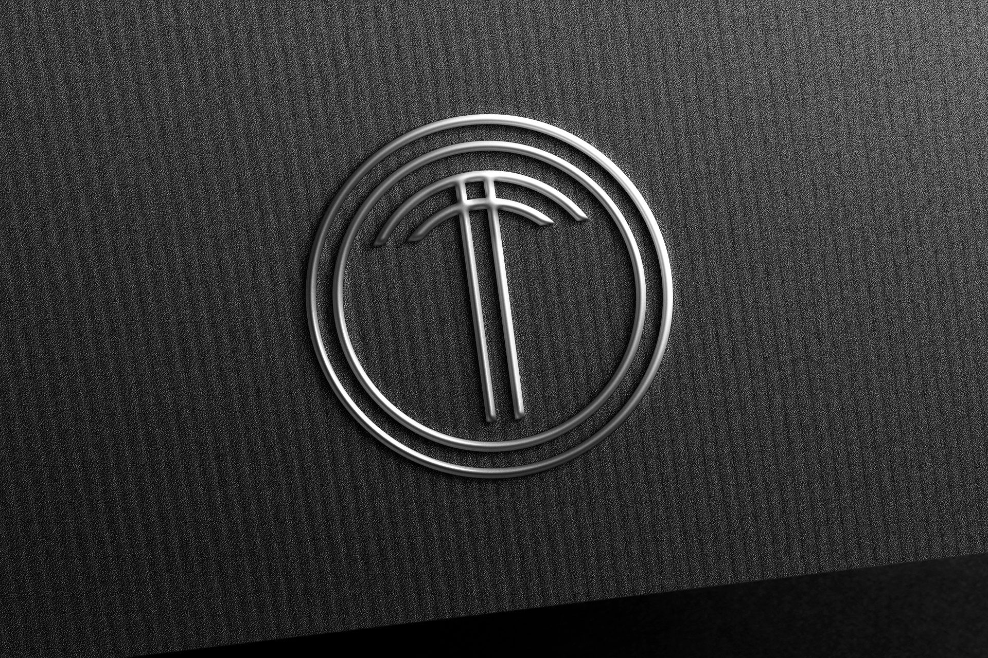 Silver Foil Logo Mockup on Dark Textured Paper