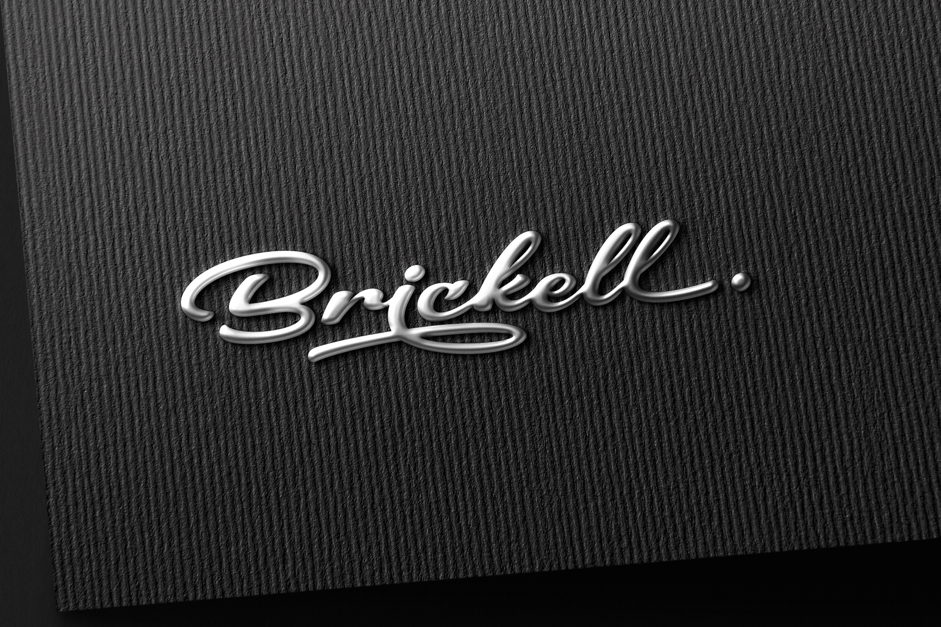 Silver Script Logo Mockup on Dark Textured Paper