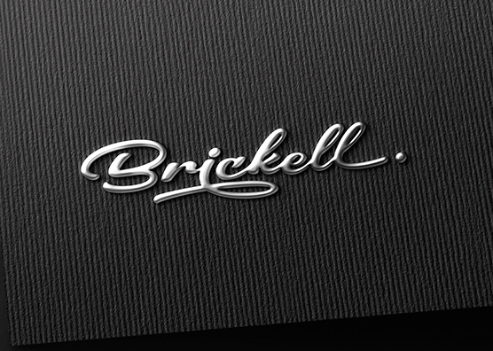 Silver Script Logo Mockup on Dark Textured Paper