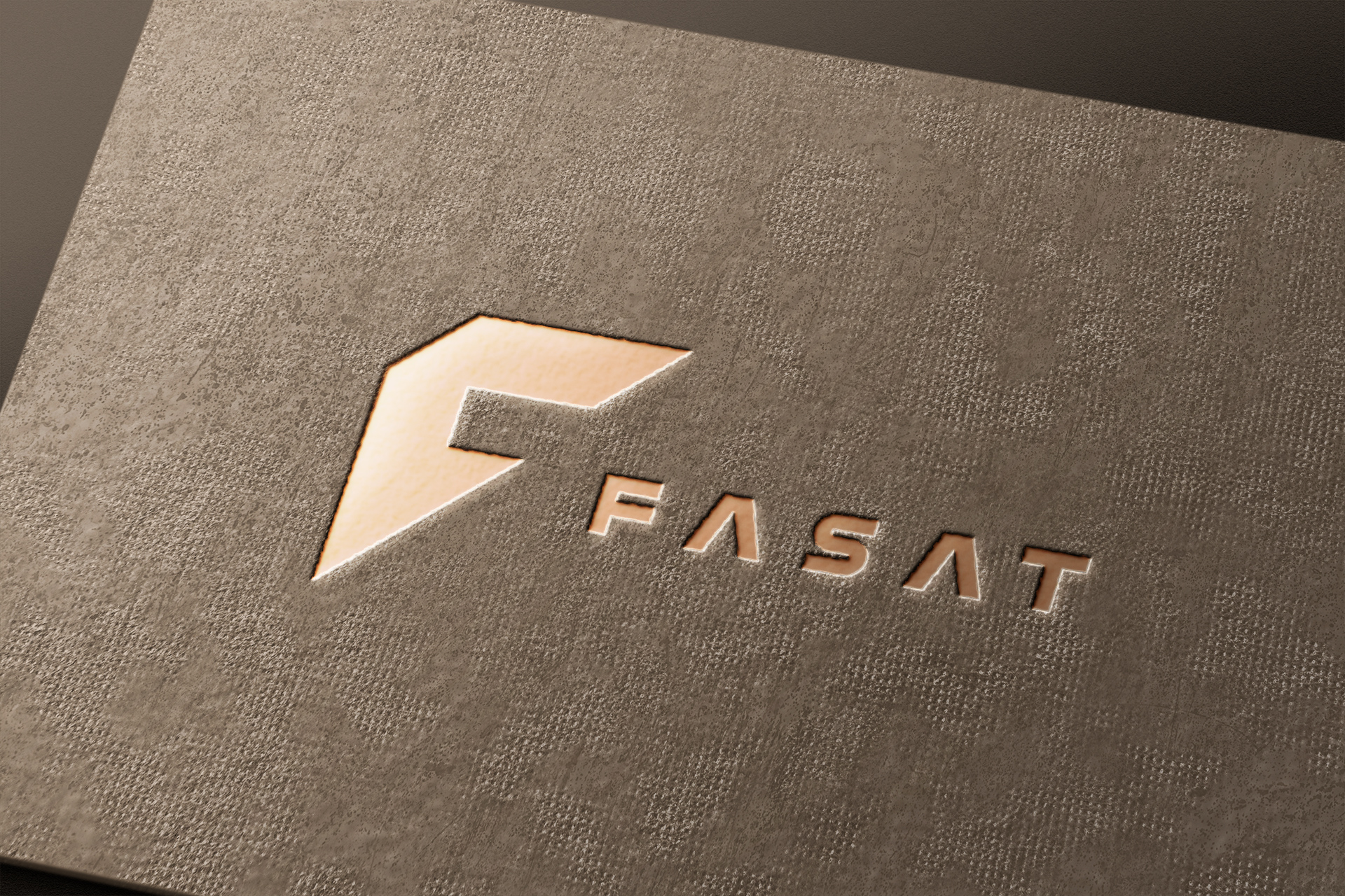 Copper Cut-Out Logo Mockup on Textured Paper