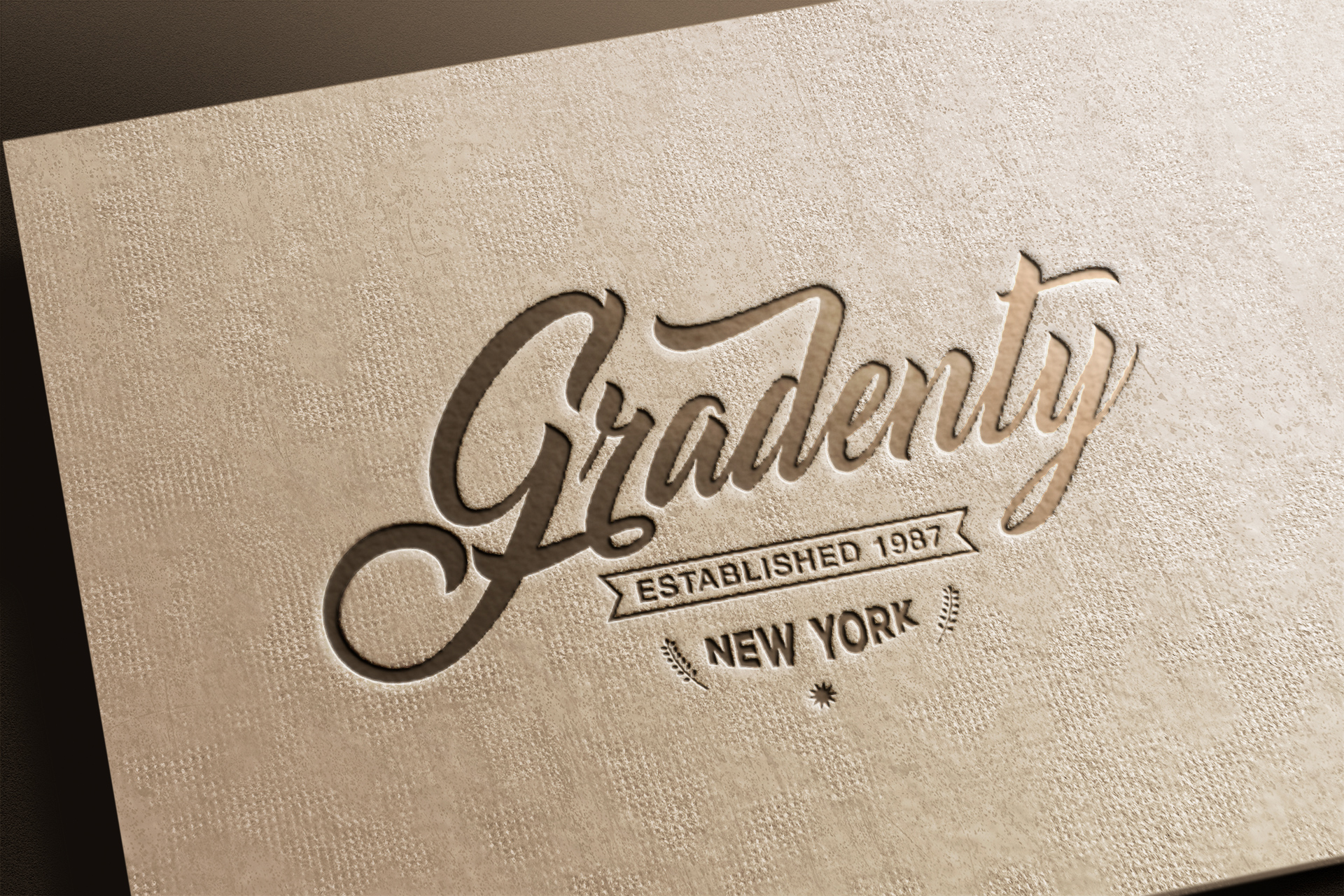 Debossed Retro Logo Mockup on Textured Paper