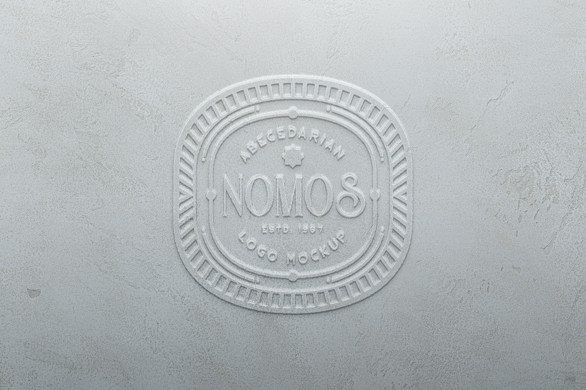 White Embossed Logo Mockup on Stone Background