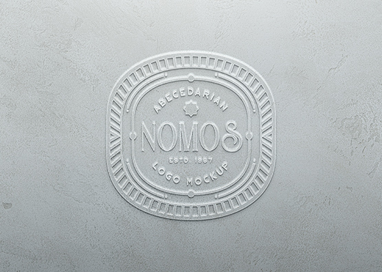 White Embossed Logo Mockup on Stone Background