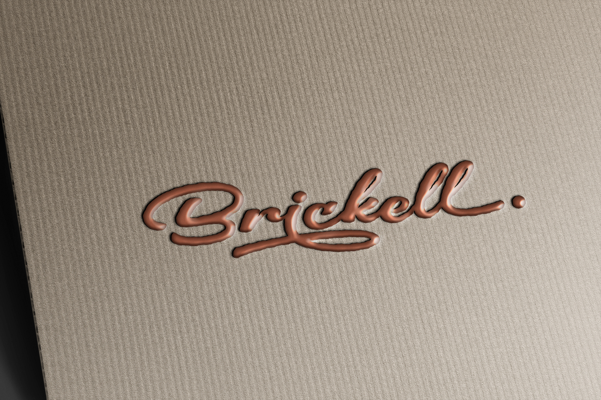 Copper Foil Script Logo Mockup on Textured Paper