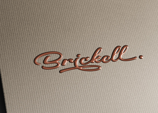 Copper Foil Script Logo Mockup on Textured Paper